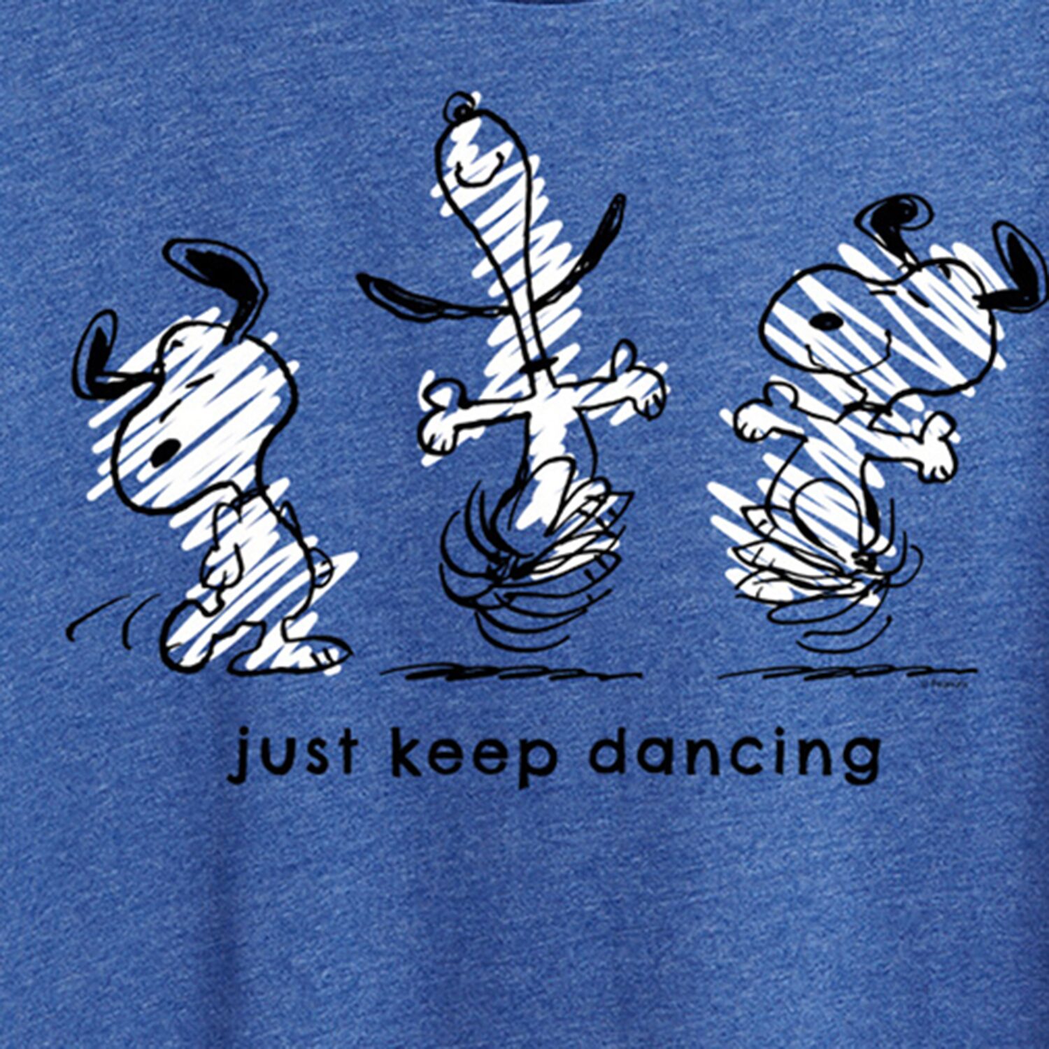 Just Keep Dancing Womens Crew Neck Short Sleeve Regular Fit Peanuts Snoopy Graphic T-Shirt