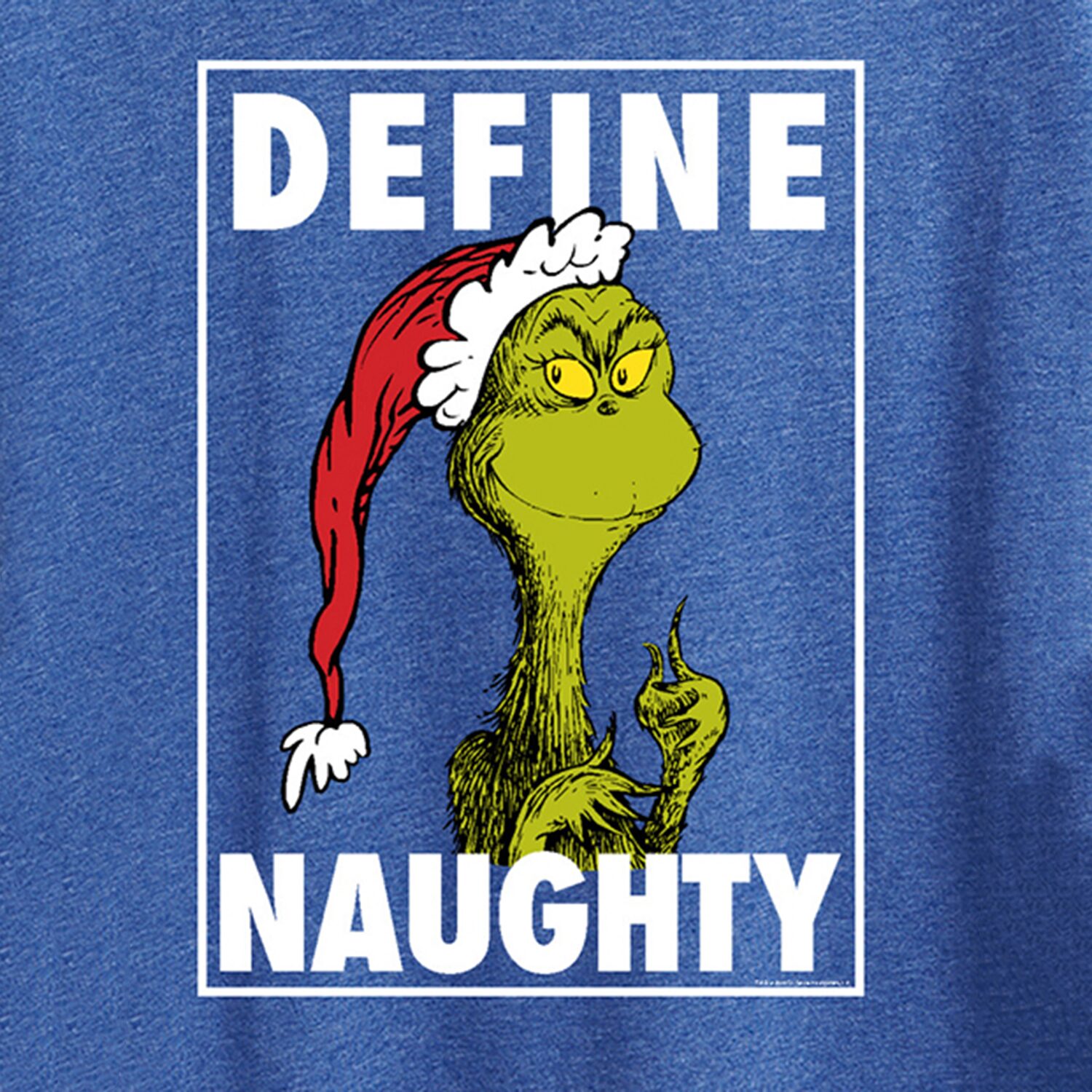 Define Naughty Womens Crew Neck Short Sleeve Regular Fit Grinch Graphic T-Shirt