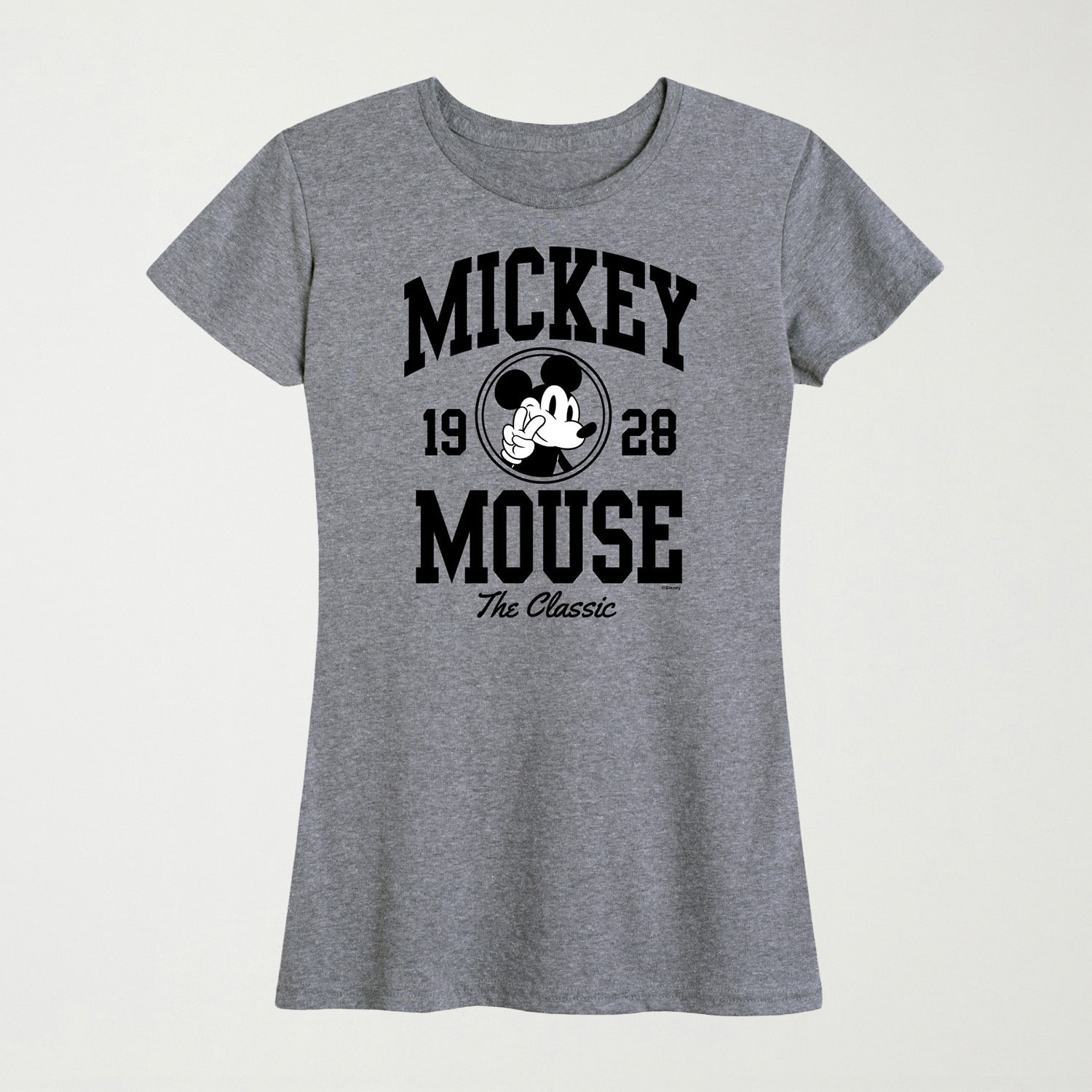 Collegiate The Classic Womens Crew Neck Short Sleeve Regular Fit Mickey Mouse Graphic T-Shirt