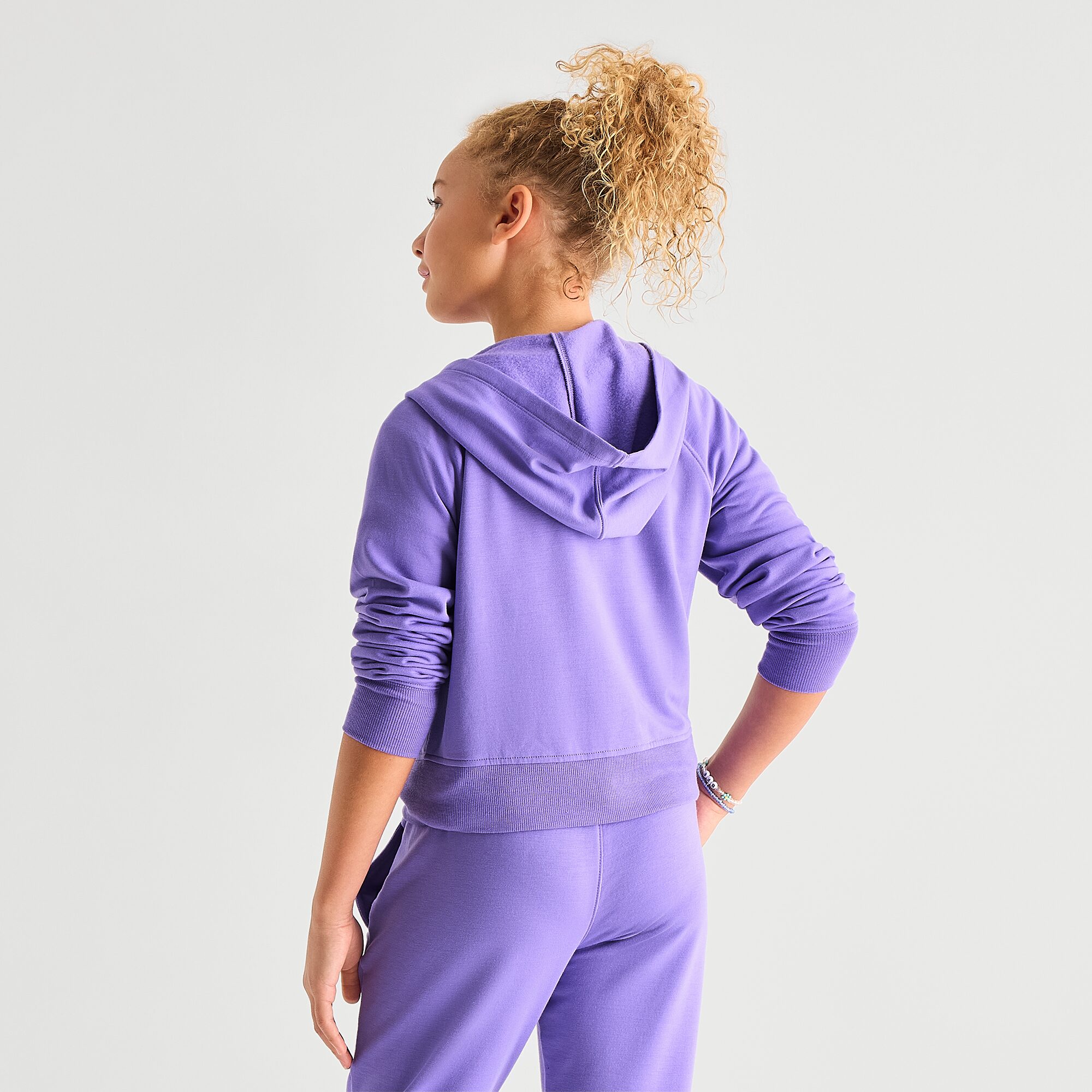 Xersion Little & Big Kid Girls Long Sleeve Fleece Zipper Active Hoodie