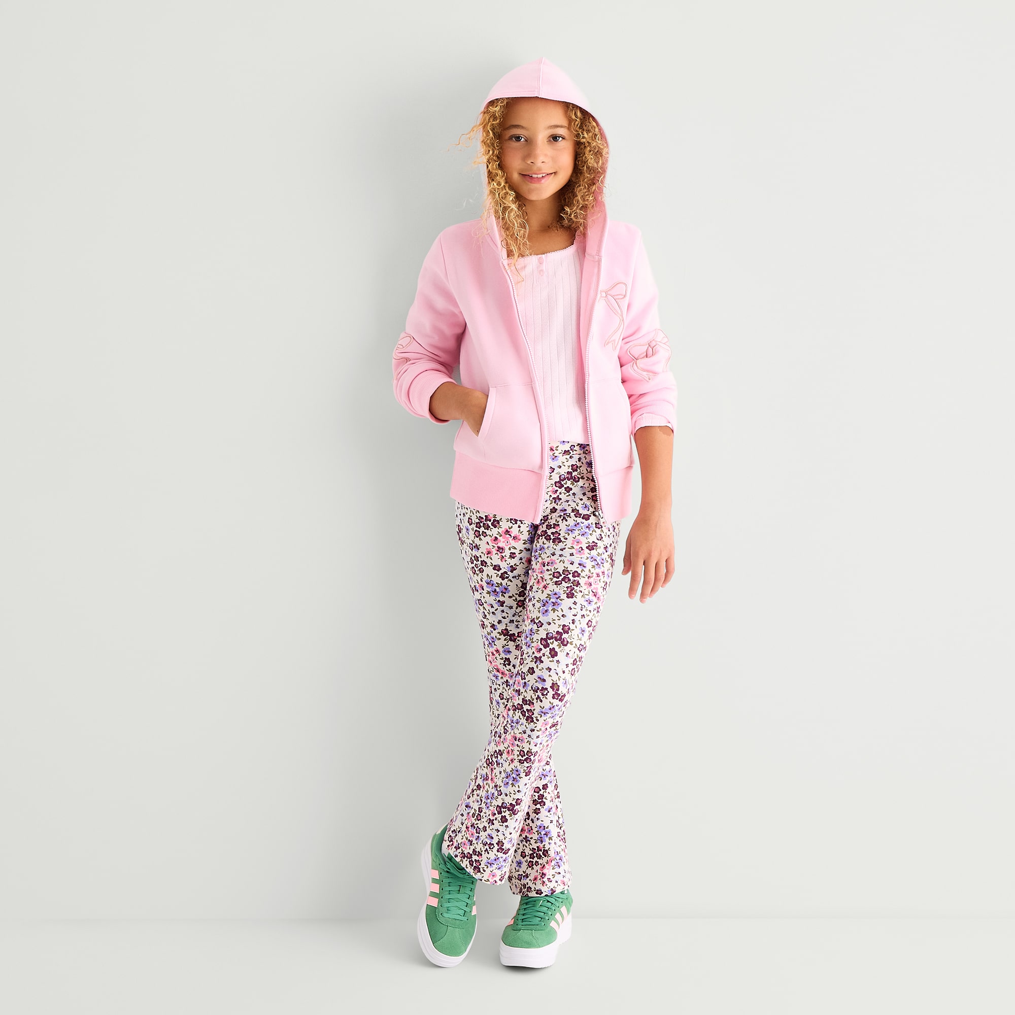 Thereabouts Little & Big Kid Girls Long Sleeve Fleece Zipper Hoodie