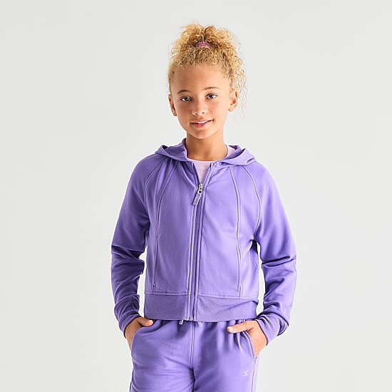 Xersion Super Soft Little & Big Kid Girls Long Sleeve Zipper Active Hoodie