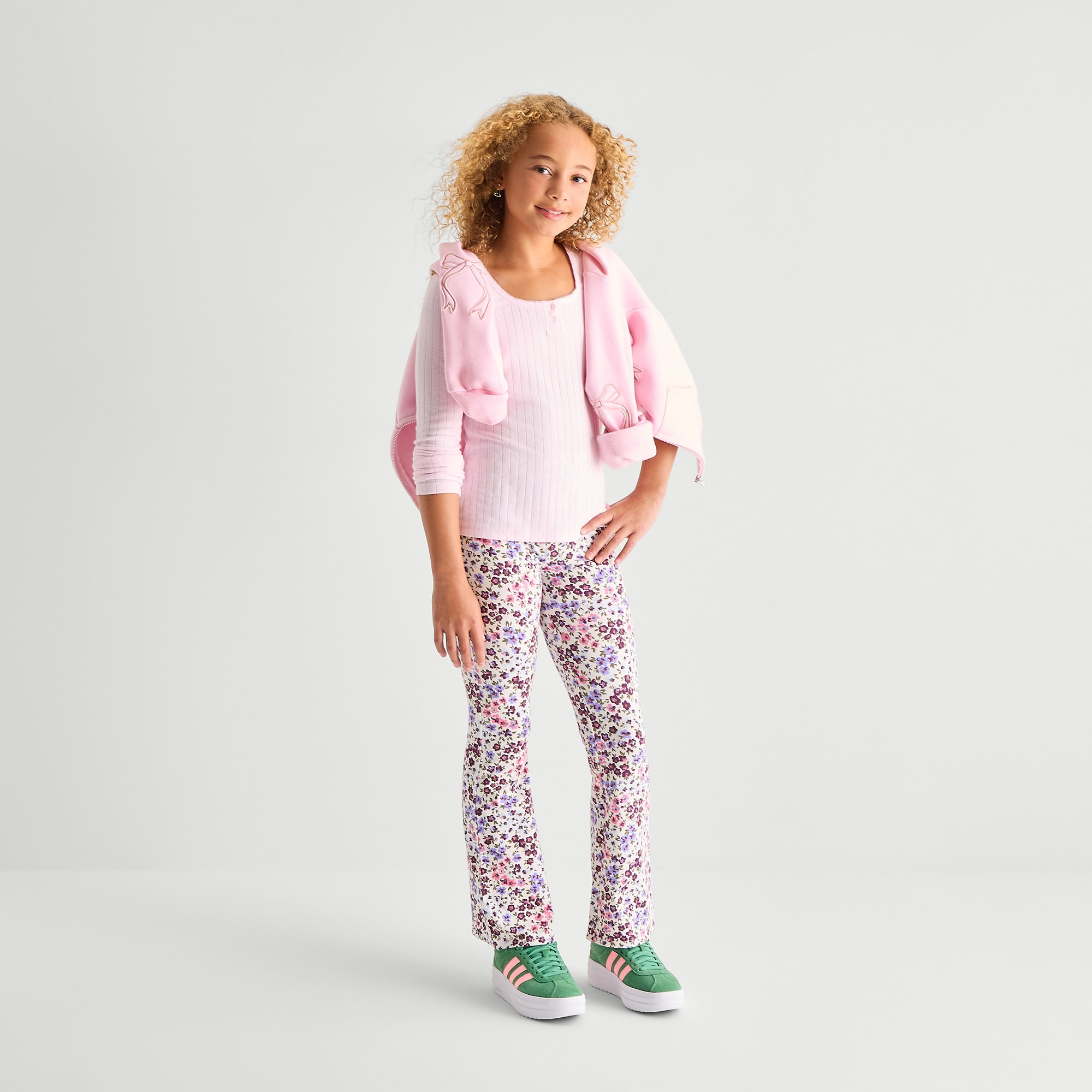 Thereabouts Little & Big Kid Girls Square Neck Long Sleeve T-Shirt