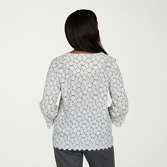 Alfred Dunner Regent Street Womens Crew Neck 3/4 Sleeve T-Shirt