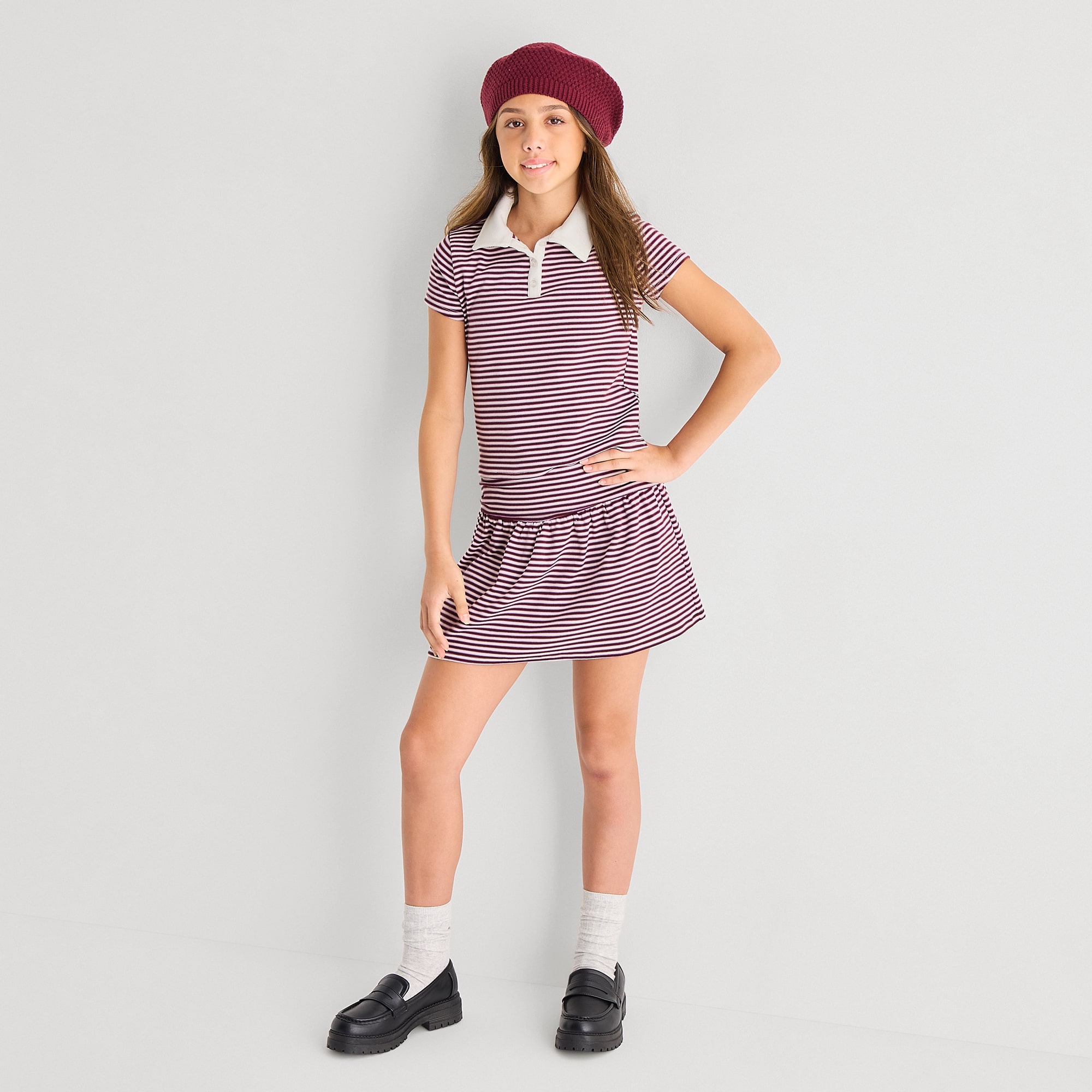 Eyeshadow Big Kid Girls Short Sleeve Regular Fit Polo Shirt