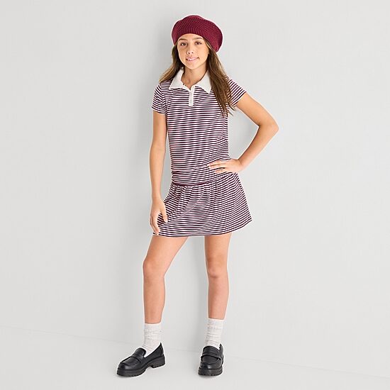 Eyeshadow Big Kid Girls Short Sleeve Regular Fit Polo Shirt