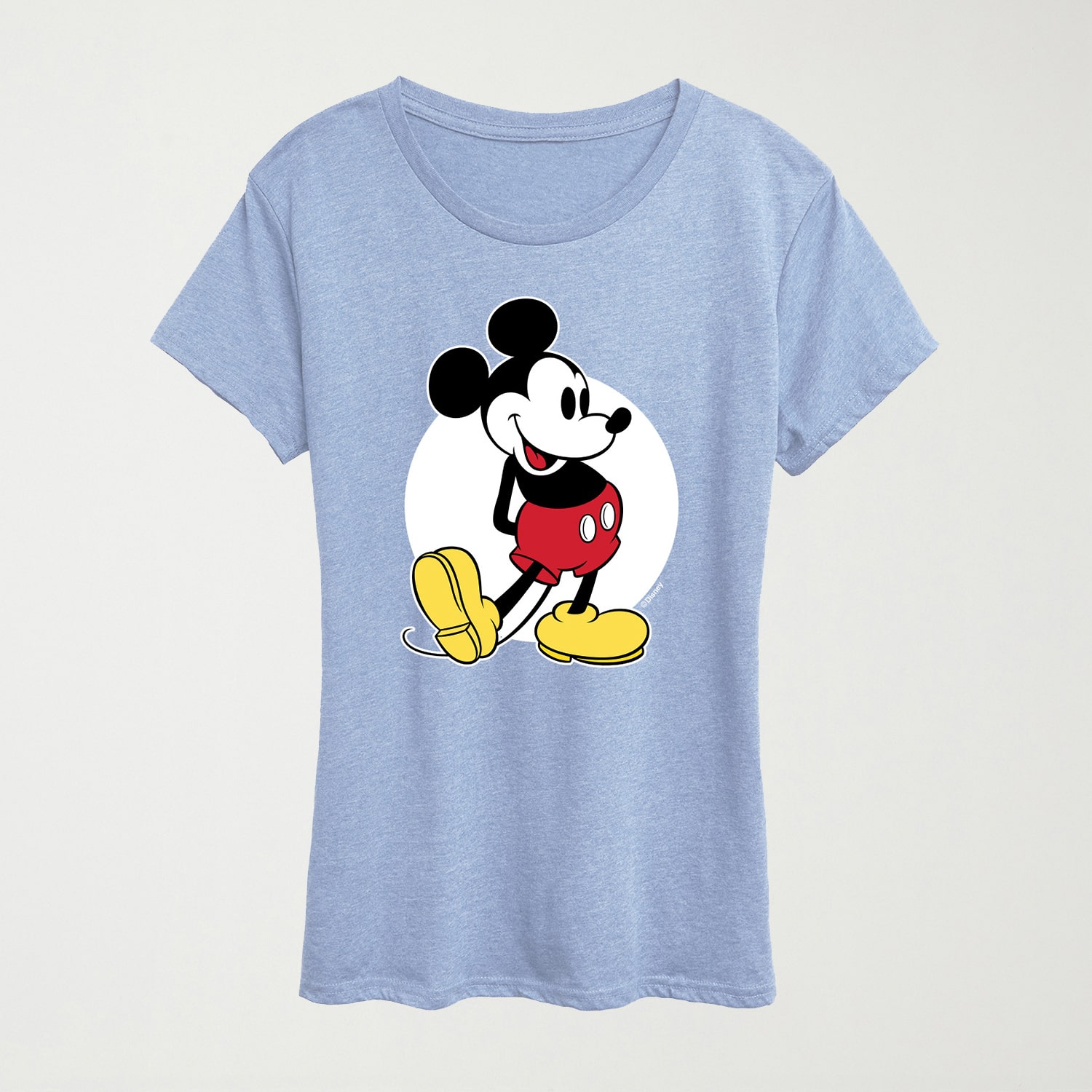 Womens Crew Neck Short Sleeve Regular Fit Mickey Mouse Graphic T-Shirt