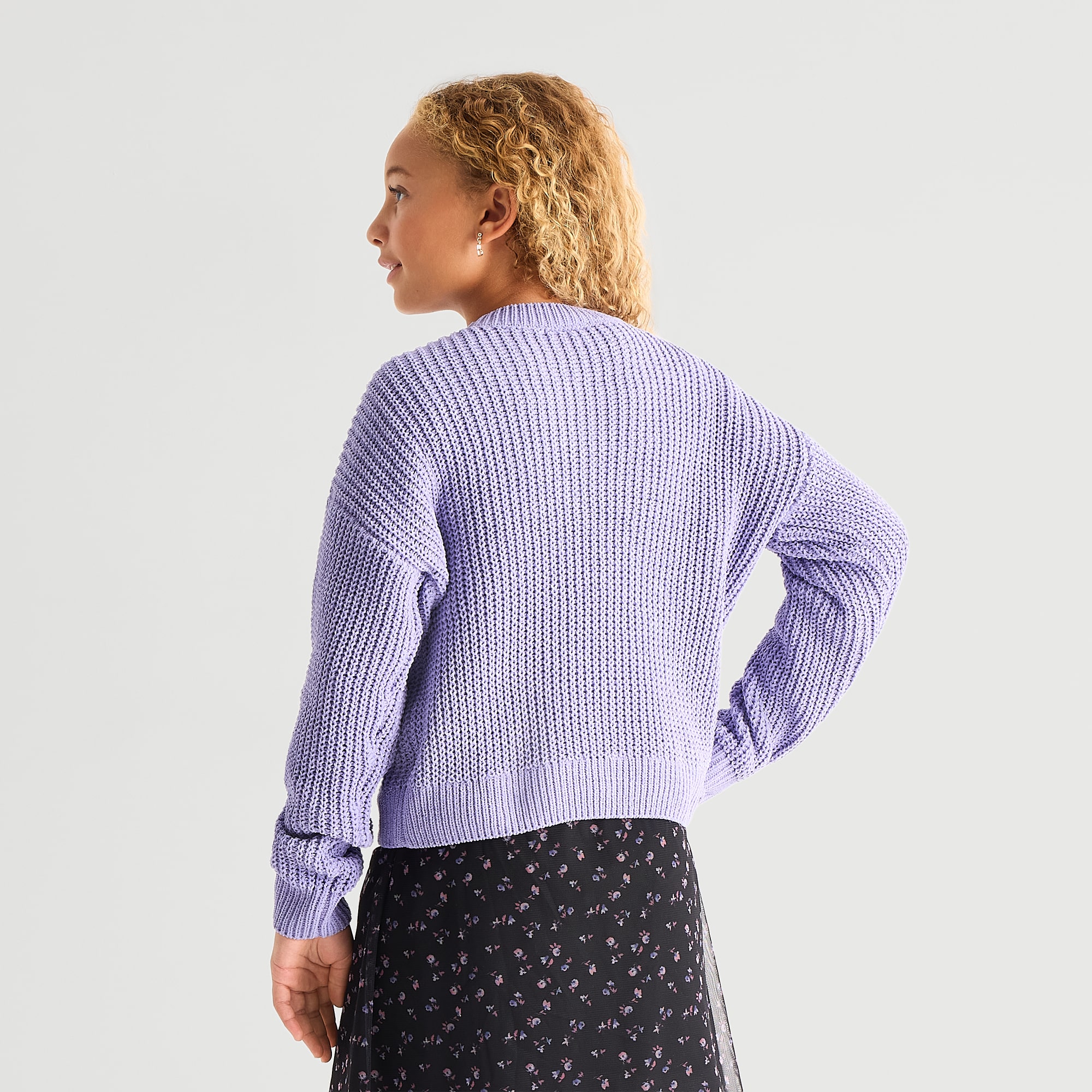 Thereabouts Little & Big Kid Girls Crew Neck Long Sleeve Pullover Sweater