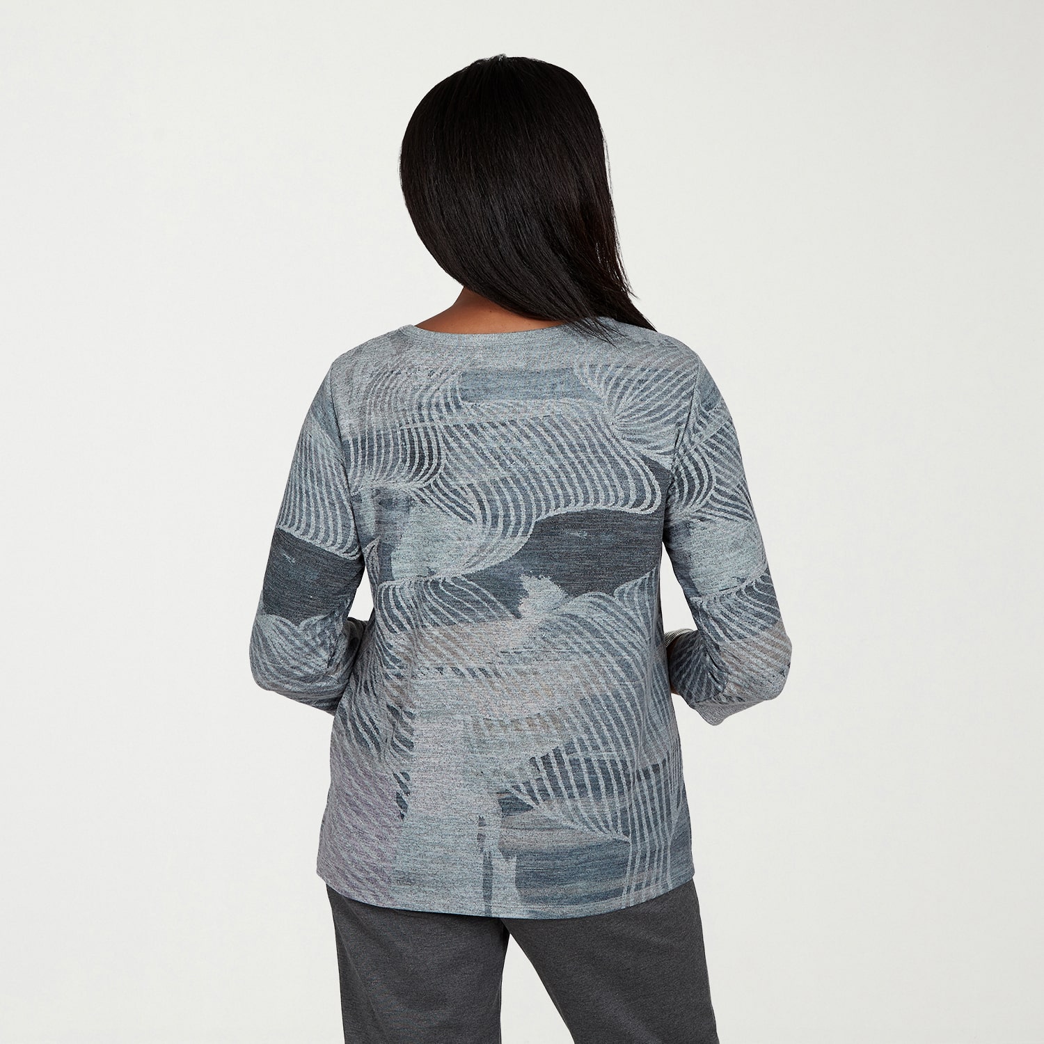 Alfred Dunner Regent Street Womens Crew Neck 3/4 Sleeve T-Shirt