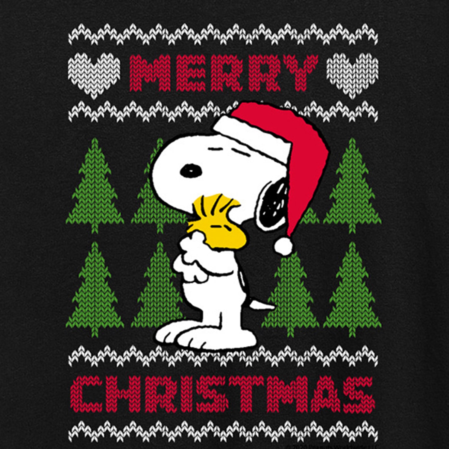 Merry Christmas Hug Womens Crew Neck Short Sleeve Regular Fit Peanuts Snoopy Graphic T-Shirt