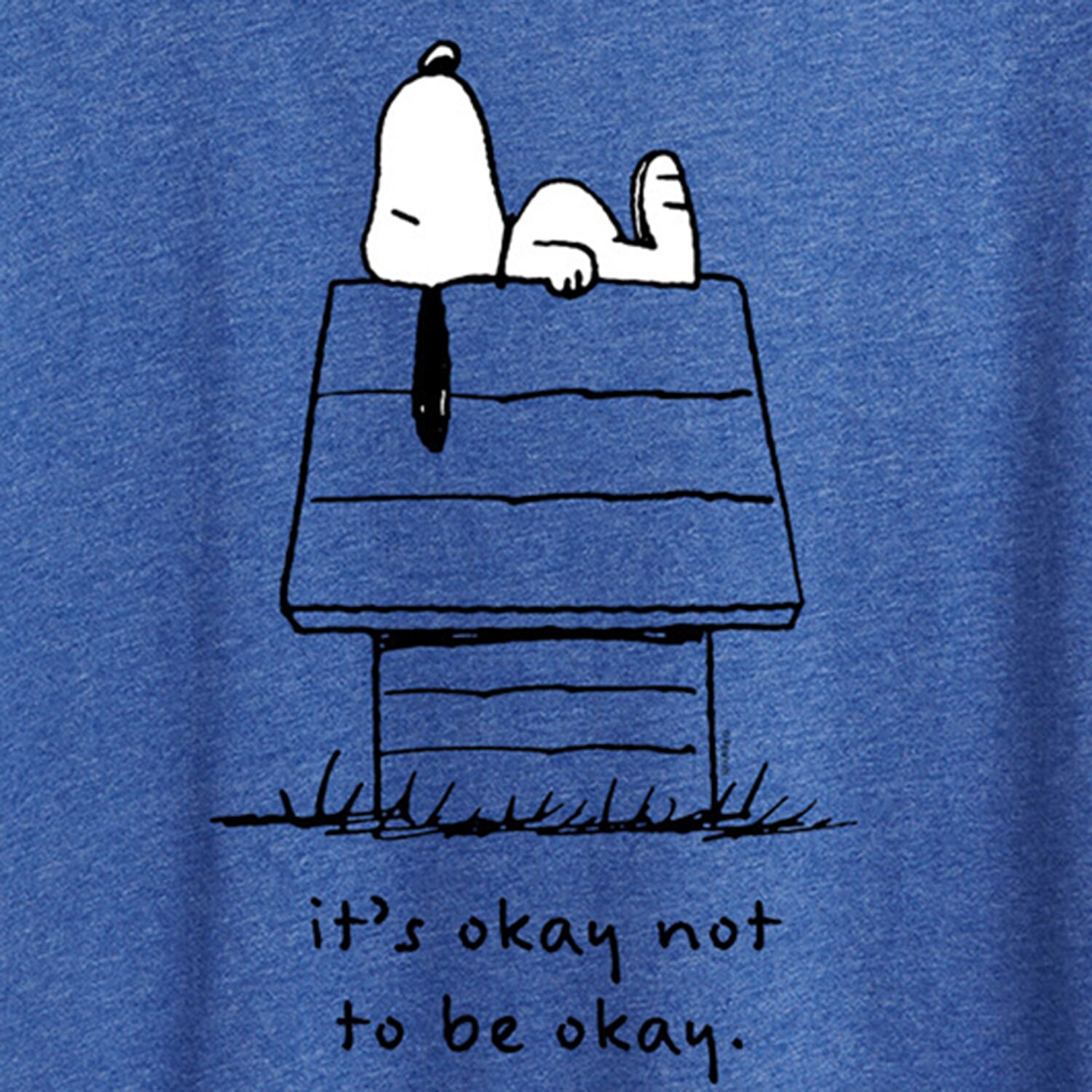 Okay Not To Be Womens Crew Neck Short Sleeve Regular Fit Peanuts Snoopy Graphic T-Shirt