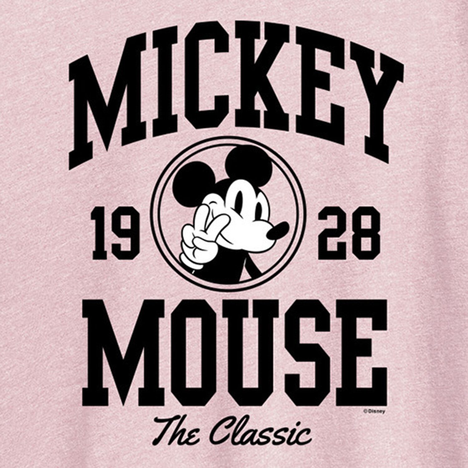 Collegiate The Classic Womens Crew Neck Short Sleeve Regular Fit Mickey Mouse Graphic T-Shirt