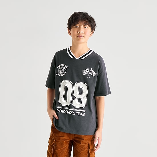Thereabouts Little & Big Kid Boys V Neck Short Sleeve Oversized Graphic T-Shirt