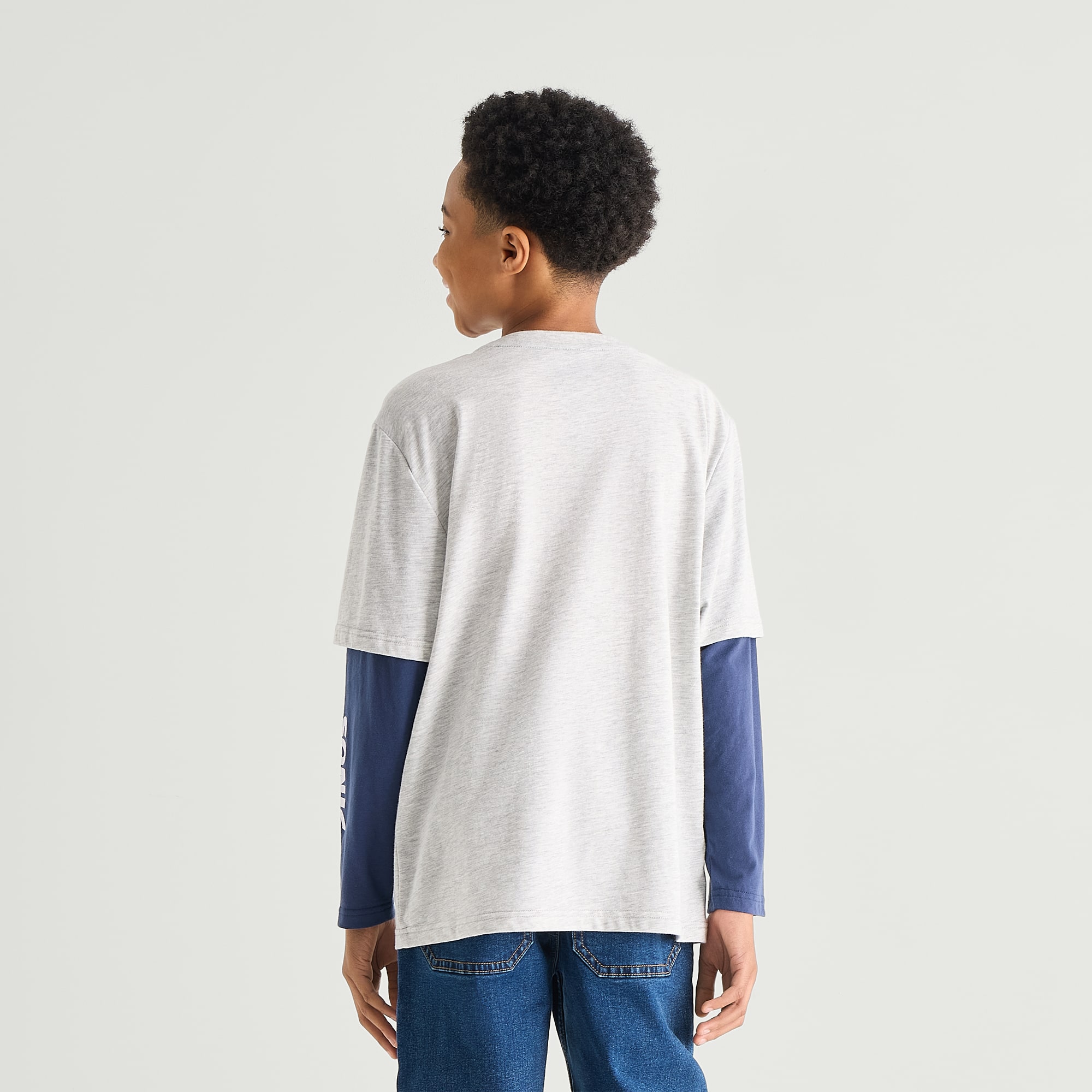 Little & Big Kid Boys Crew Neck Long Sleeve Regular Fit Sonic the Hedgehog Graphic T-Shirt