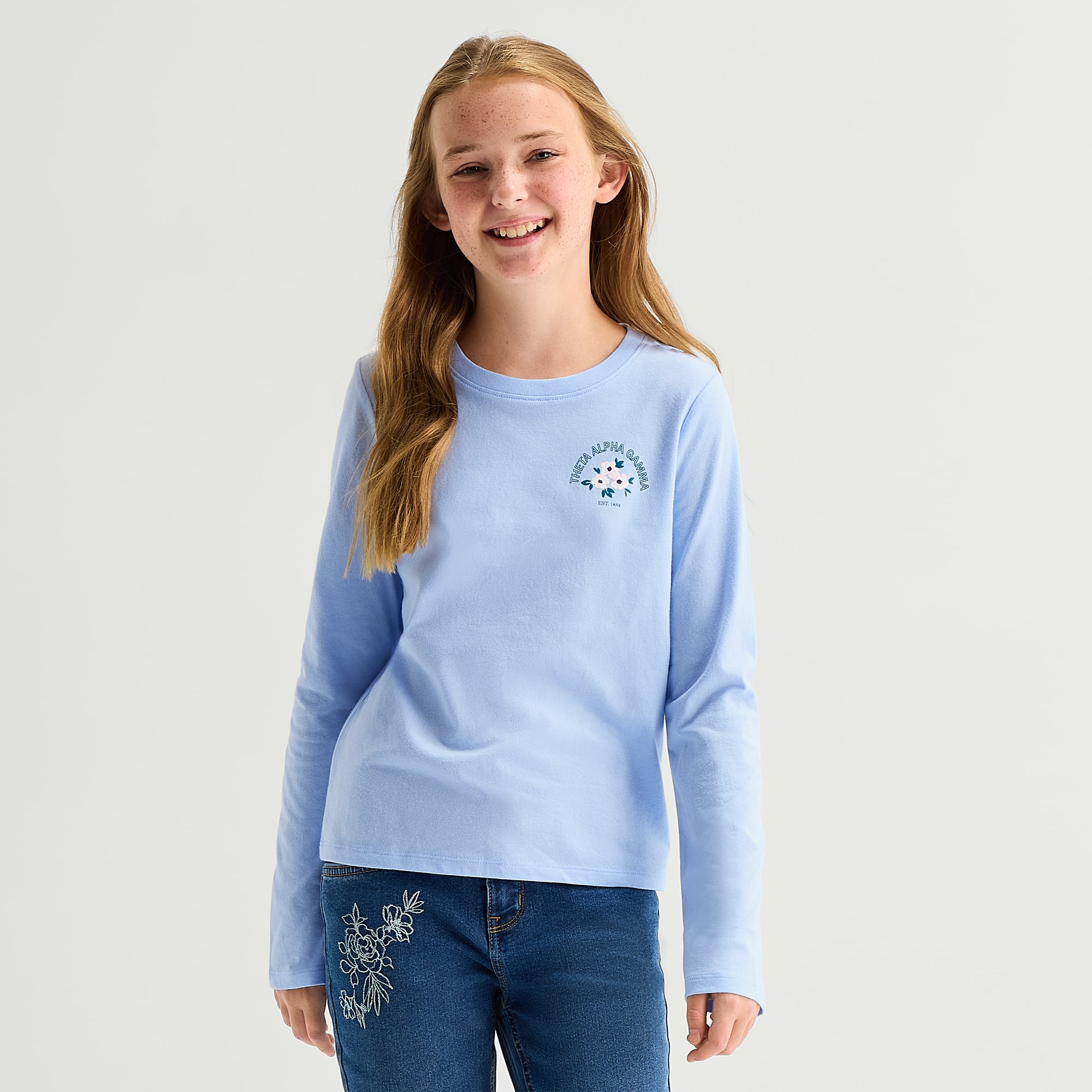 Thereabouts Little & Big Kid Girls Crew Neck Short Sleeve Classic Fit Graphic T-Shirt