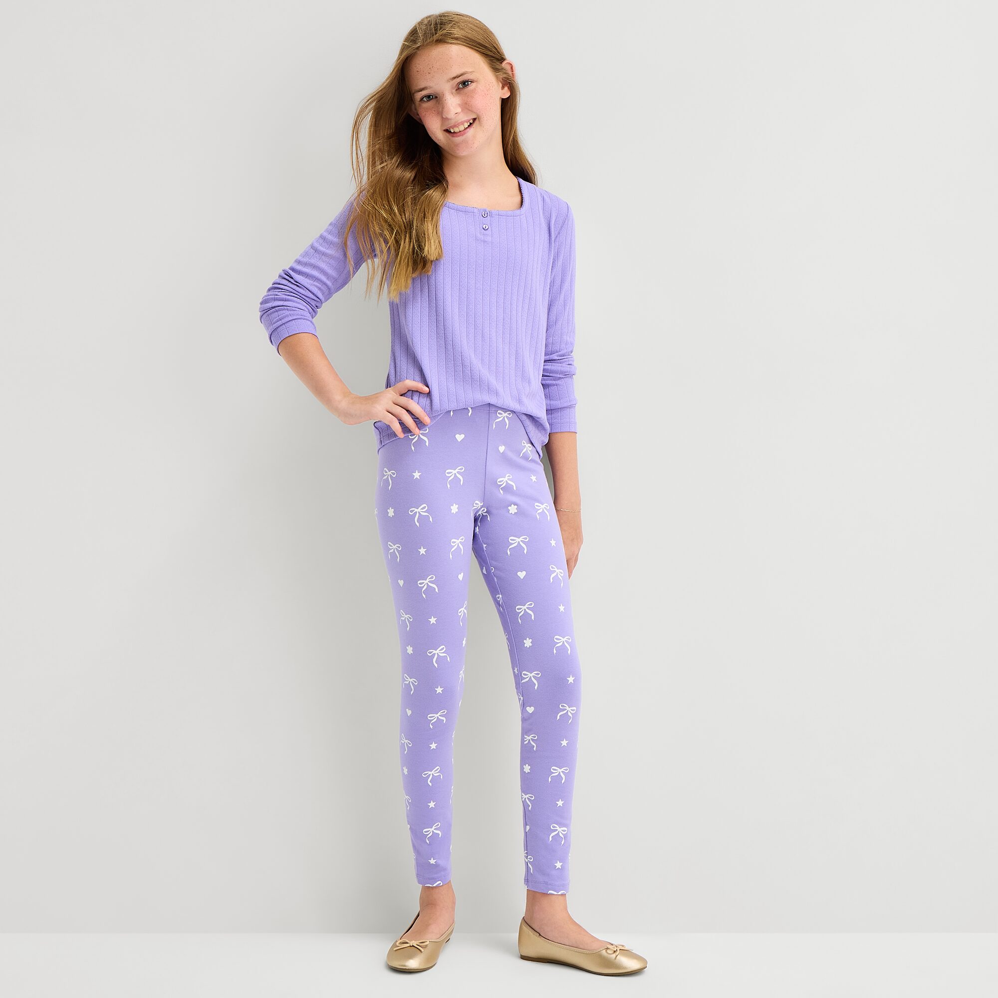 Thereabouts Little & Big Kid Girls Square Neck Long Sleeve T-Shirt
