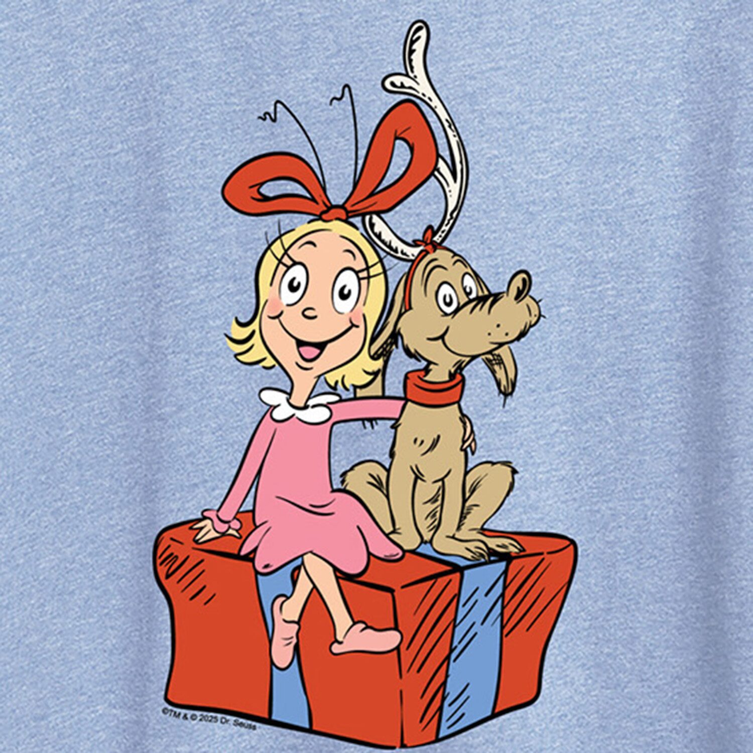 Max And Cindy Lou Present Womens Crew Neck Short Sleeve Regular Fit Grinch Graphic T-Shirt