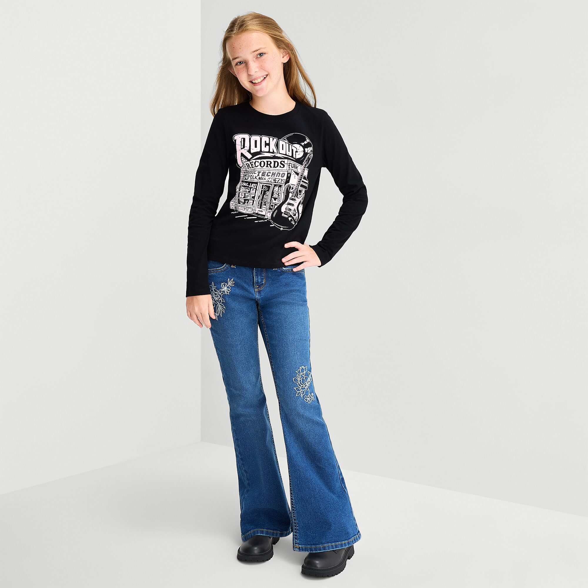 Thereabouts Little & Big Kid Girls Crew Neck Short Sleeve Classic Fit Graphic T-Shirt