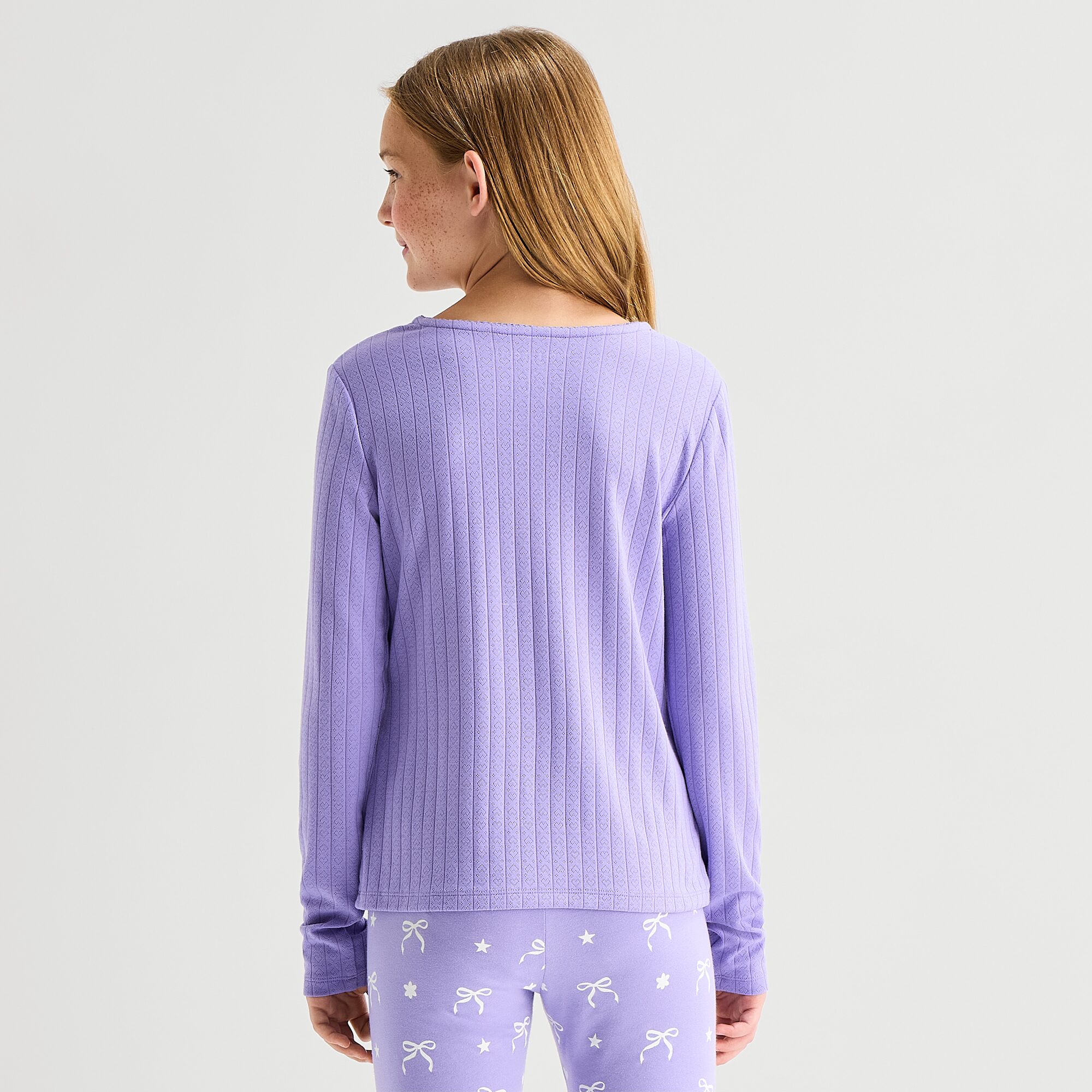 Thereabouts Little & Big Kid Girls Square Neck Long Sleeve T-Shirt