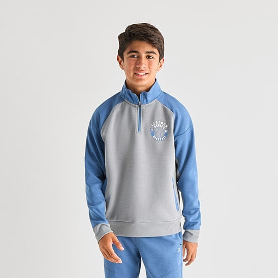 Xersion Double Knit Little & Big Kid Boys Mock Neck Long Sleeve Fleece Active Quarter-Zip Pullover