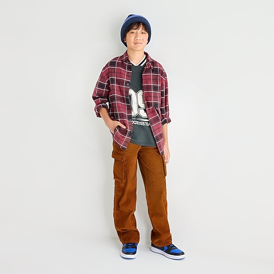 Thereabouts Little & Big Kid Boys Long Sleeve Cuffed Regular Fit Button-Down Shirt