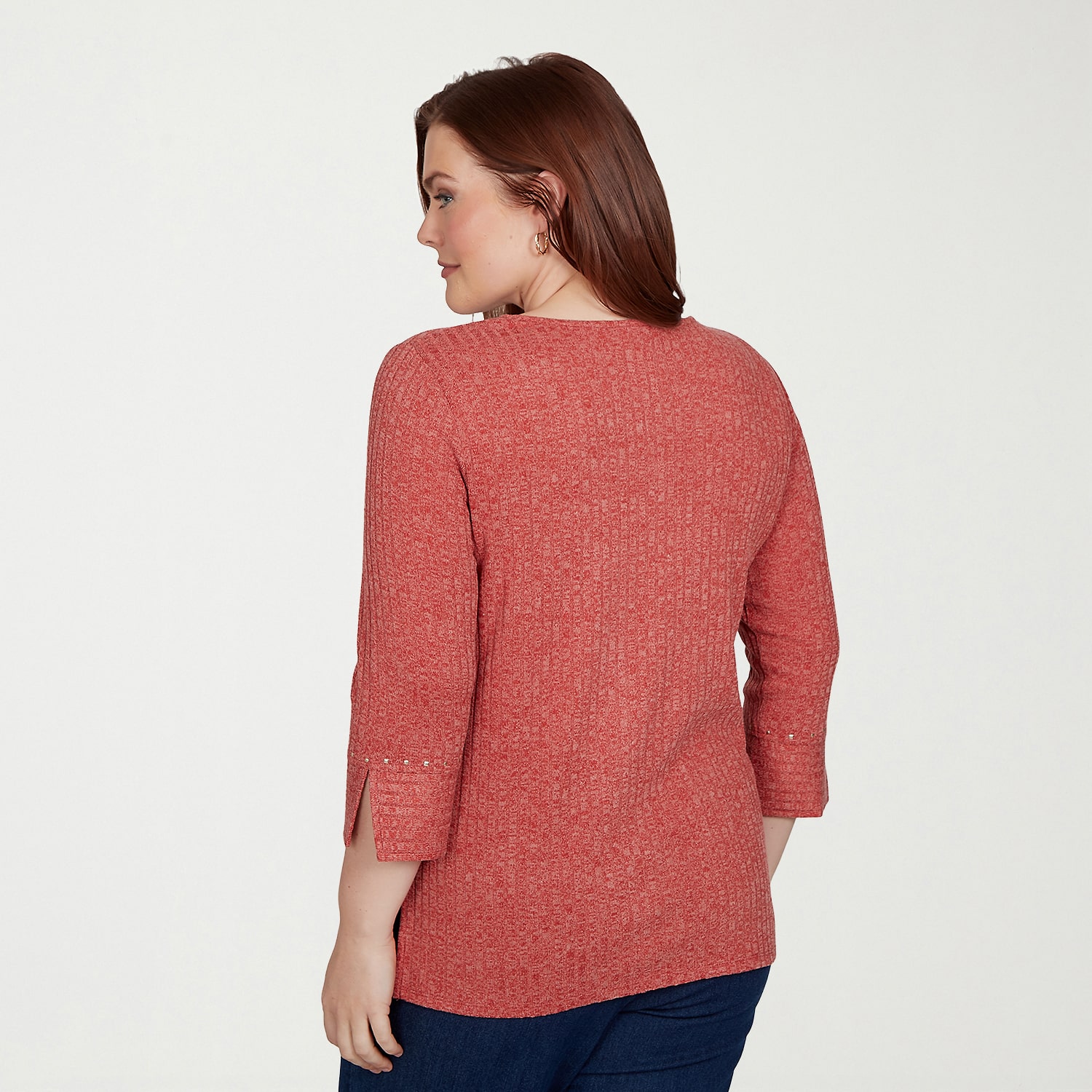 Alfred Dunner Tuscany Womens Crew Neck 3/4 Sleeve T-Shirt