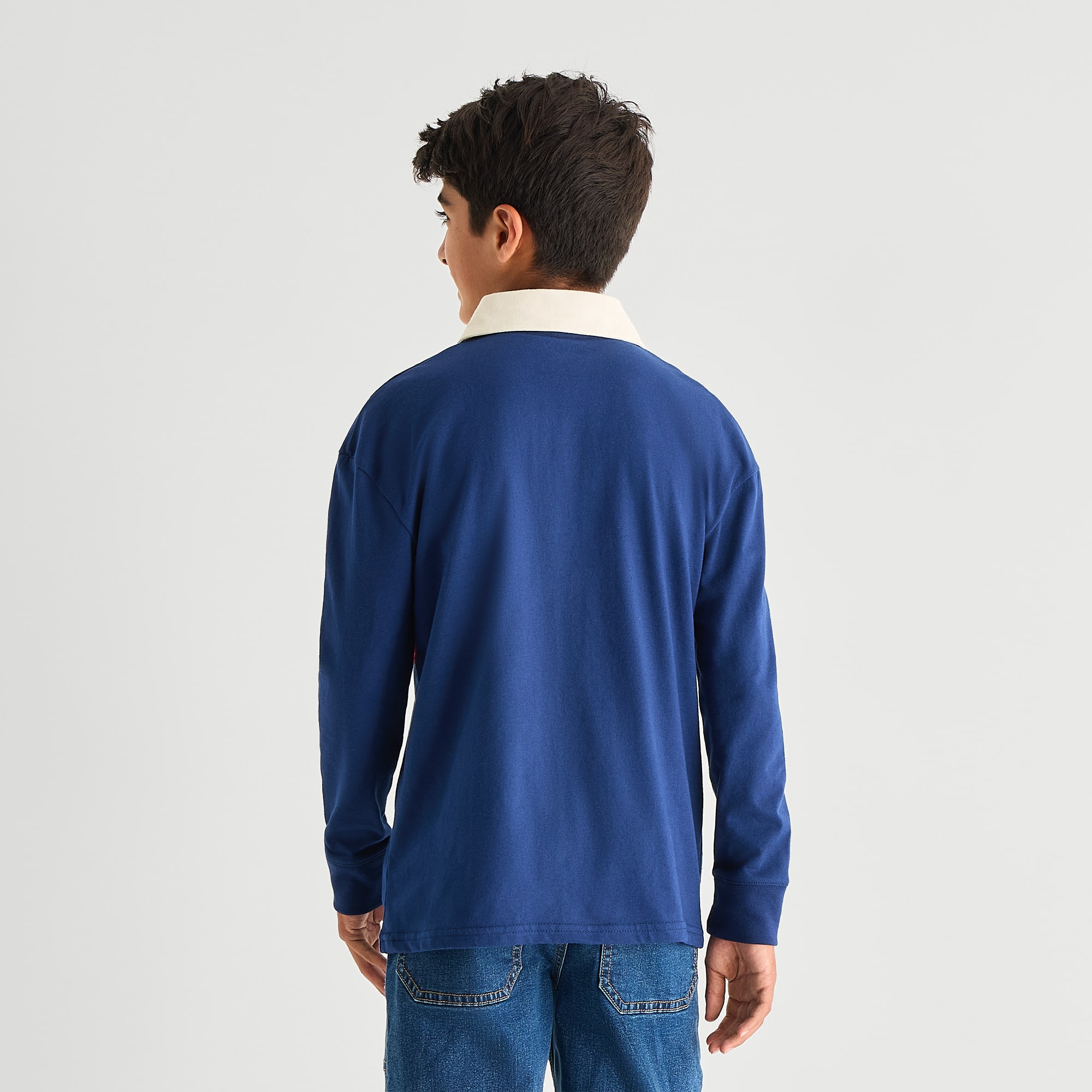 Thereabouts Little & Big Kid Boys Long Sleeve Regular Fit Spread Collar Rugby Shirt
