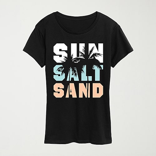 Hybrid Tees Womens Crew Neck Short Sleeve Regular Fit Graphic T-shirt In Black