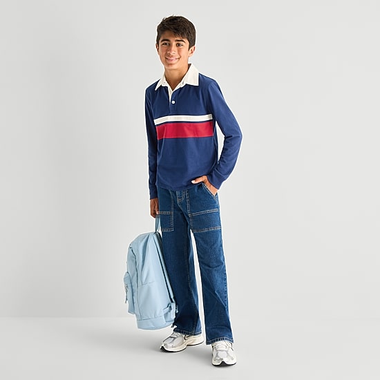 Thereabouts Little & Big Kid Boys Bodysuit Closure Easy-on + Easy-off Adaptive Long Sleeve Bodysuit