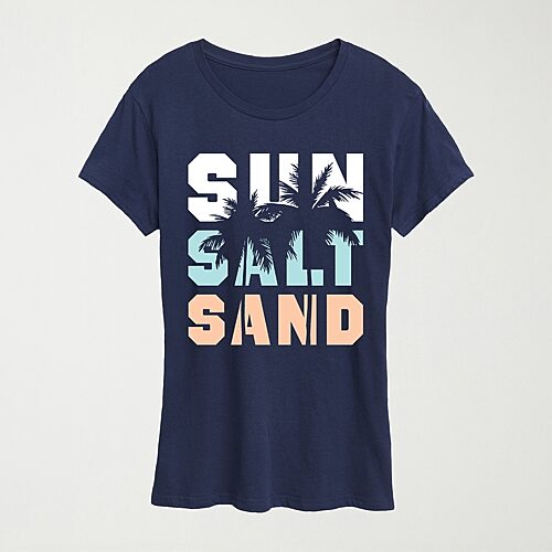 Womens Crew Neck Short Sleeve Regular Fit Graphic T-Shirt, Large, Blue