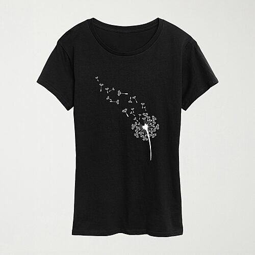 Hybrid Tees Womens Crew Neck Short Sleeve Regular Fit Graphic T-shirt In Black