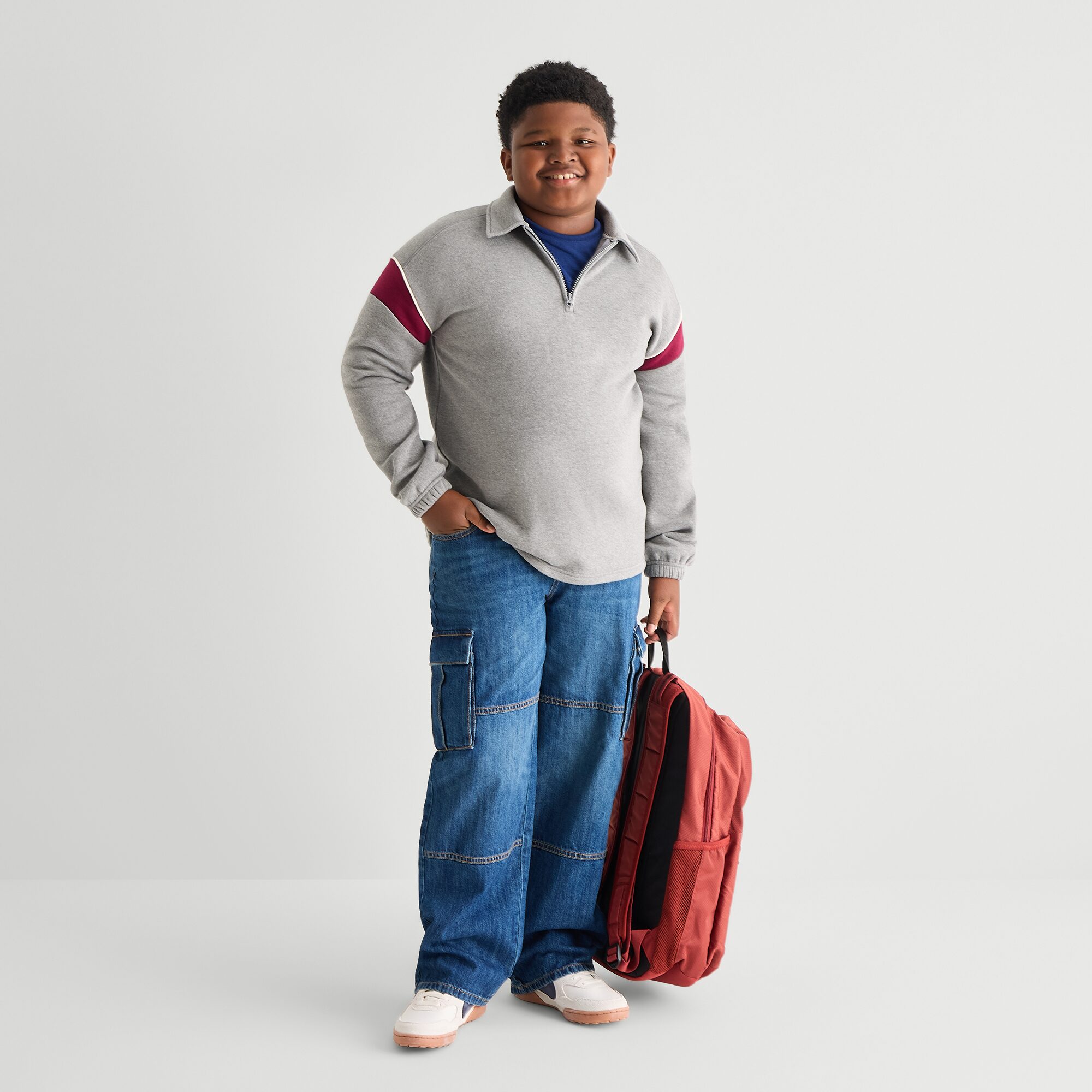 Thereabouts Little & Big Kid Boys Long Sleeve Fleece Casual Quarter-Zip Pullover