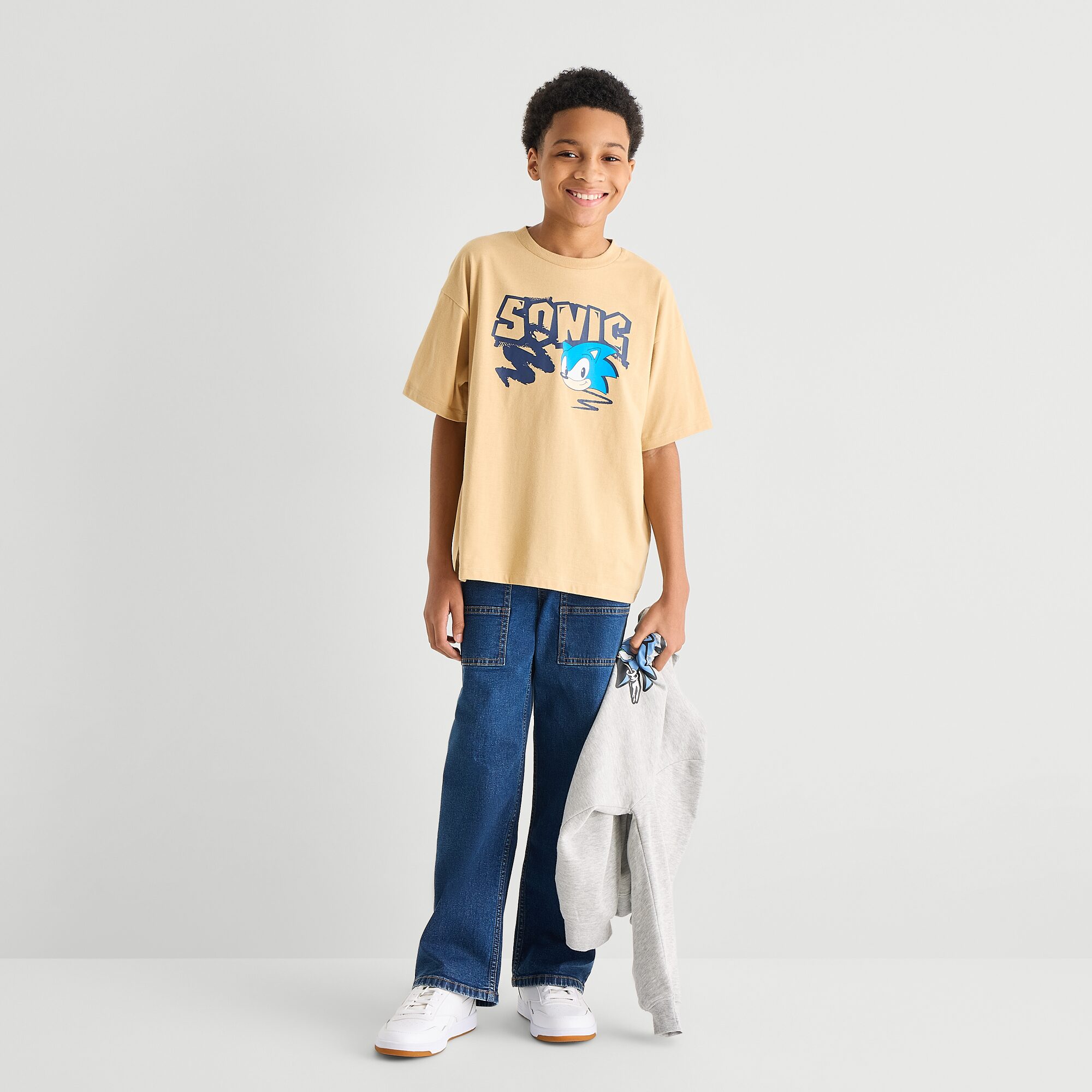 Little & Big Kid Boys Crew Neck Short Sleeve Oversized Sonic the Hedgehog Graphic T-Shirt