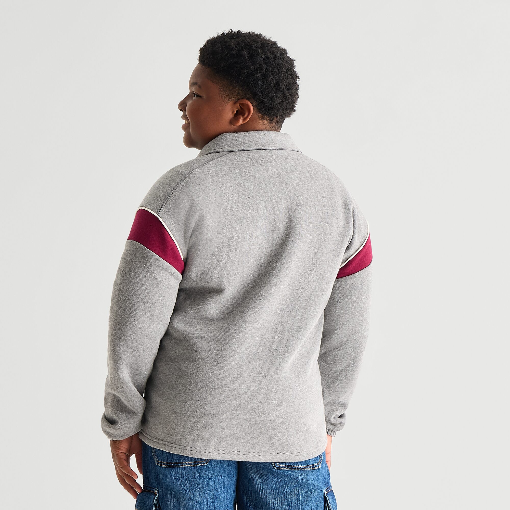Thereabouts Little & Big Kid Boys Long Sleeve Fleece Casual Quarter-Zip Pullover