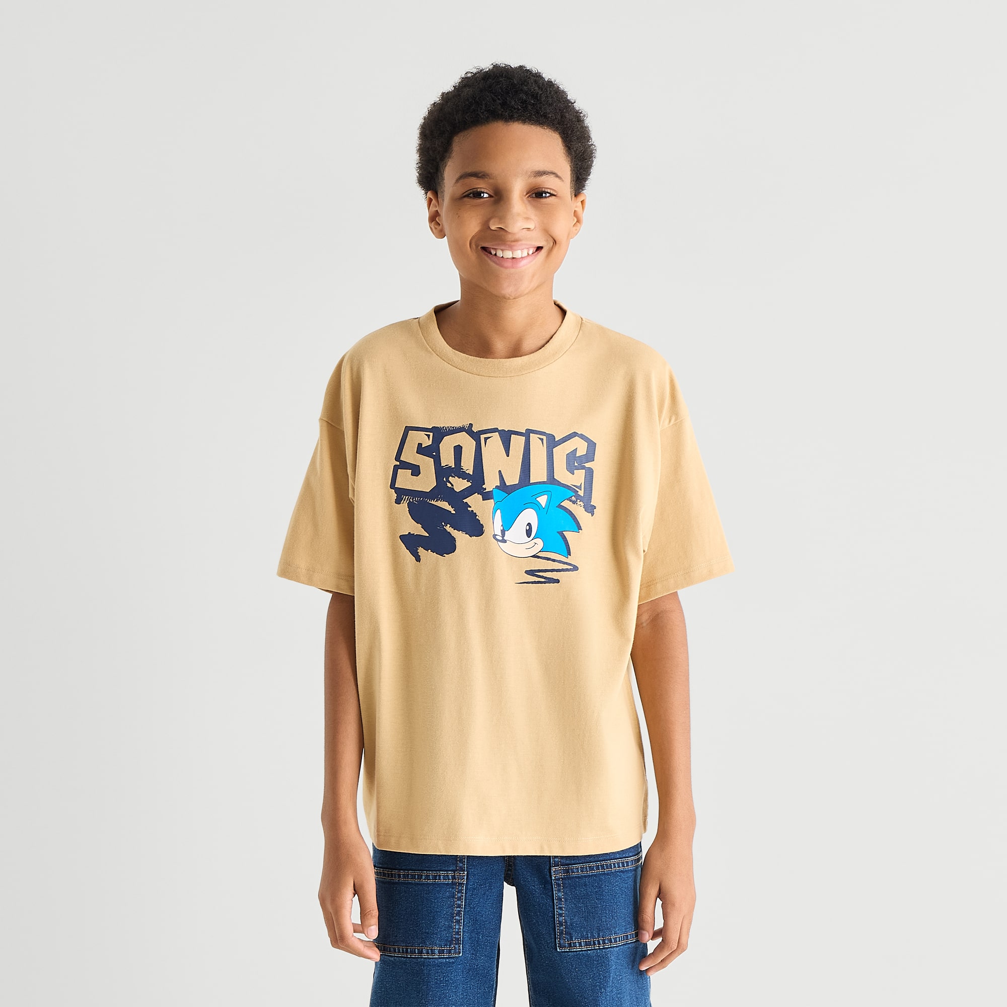 Little & Big Kid Boys Crew Neck Short Sleeve Oversized Sonic the Hedgehog Graphic T-Shirt