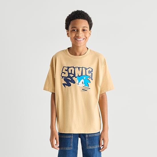 Little & Big Kid Boys Crew Neck Short Sleeve Oversized Sonic the Hedgehog Graphic T-Shirt