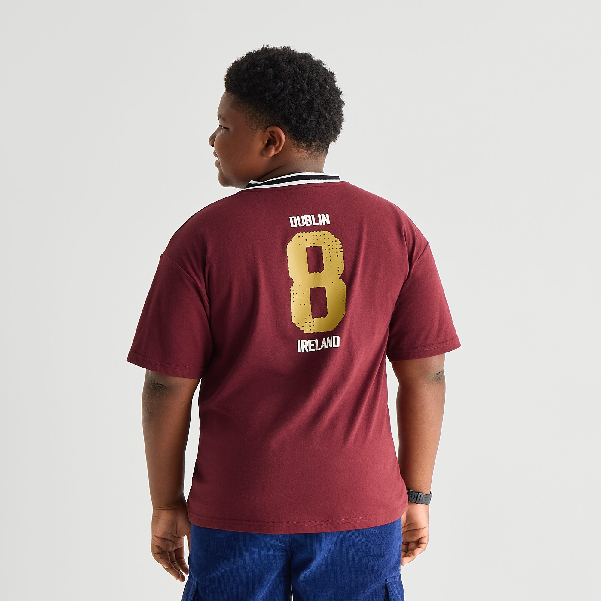 Thereabouts Little & Big Kid Boys V Neck Short Sleeve Oversized Graphic T-Shirt