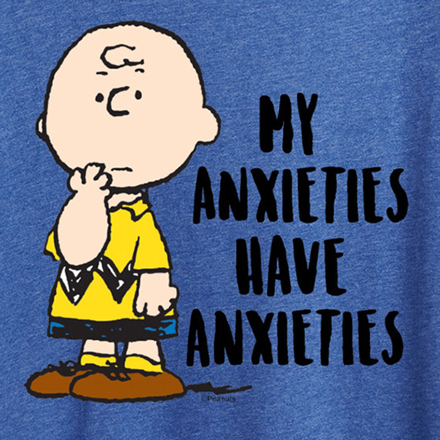 My Anxieties Have Womens Crew Neck Short Sleeve Regular Fit Peanuts Graphic T-Shirt