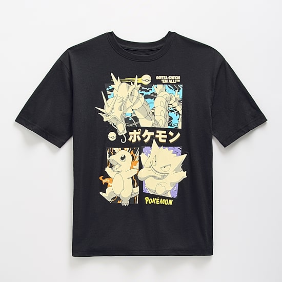 Little & Big Kid Boys Crew Neck Short Sleeve Oversized Pokemon Graphic T-Shirt