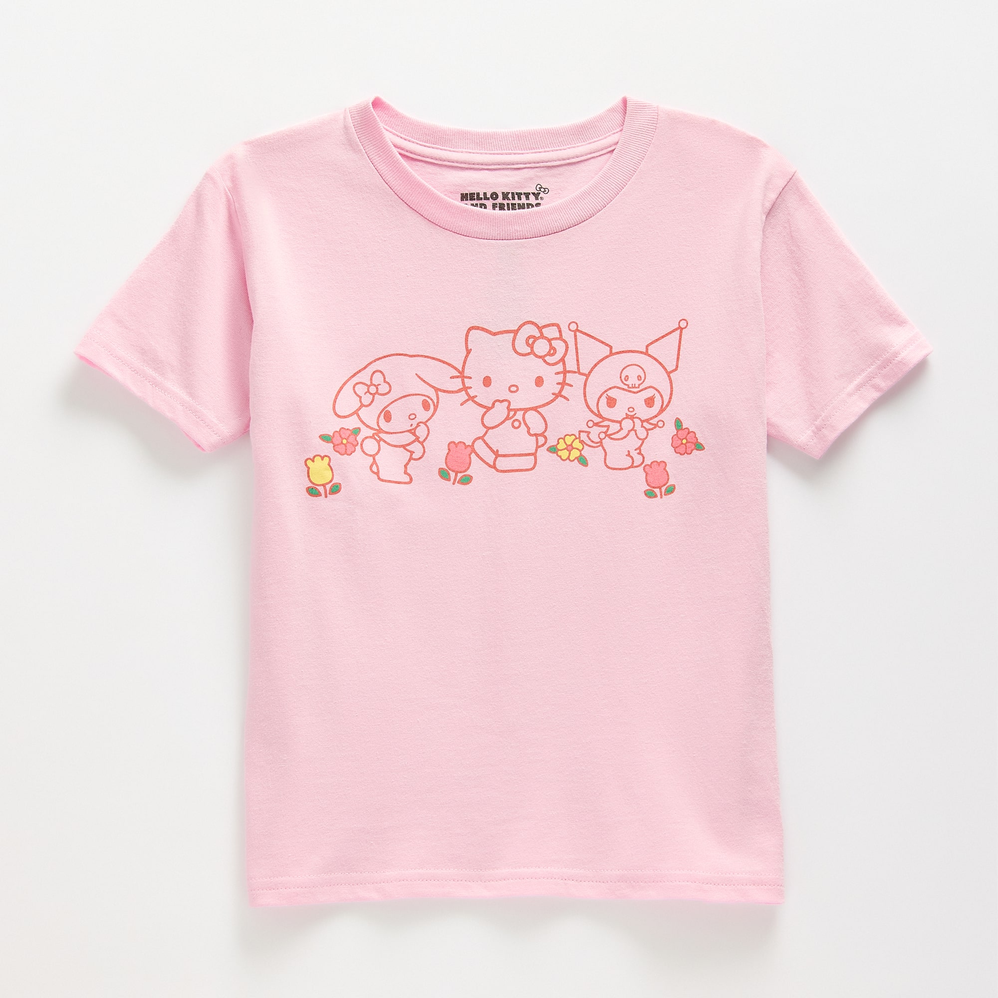 Little & Big Kid Girls Crew Neck Short Sleeve Regular Fit Hello Kitty Graphic T-Shirt