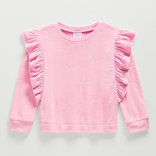Okie Dokie Toddler & Little Girls Round Neck Long Sleeve Sweatshirt