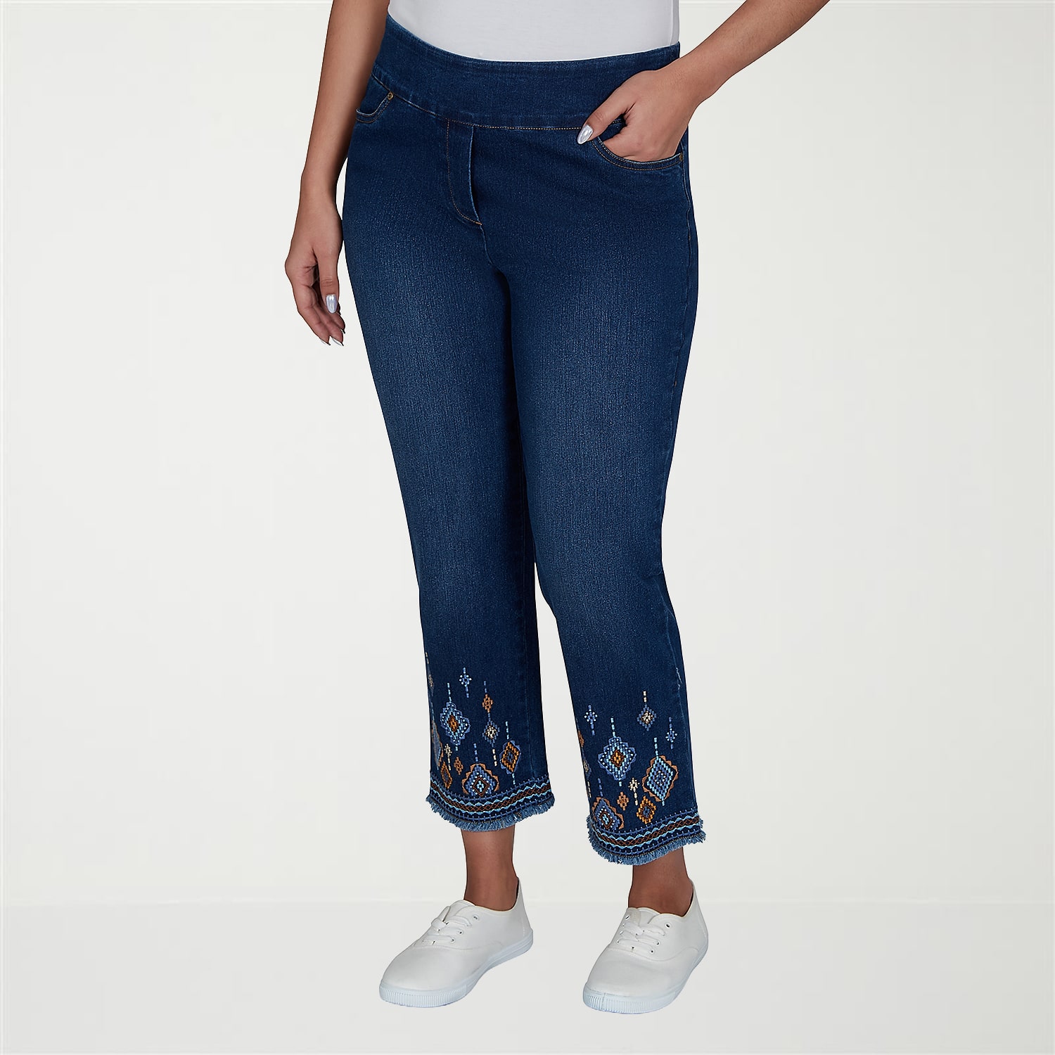 Alfred Dunner Tuscany Womens Cropped Jean