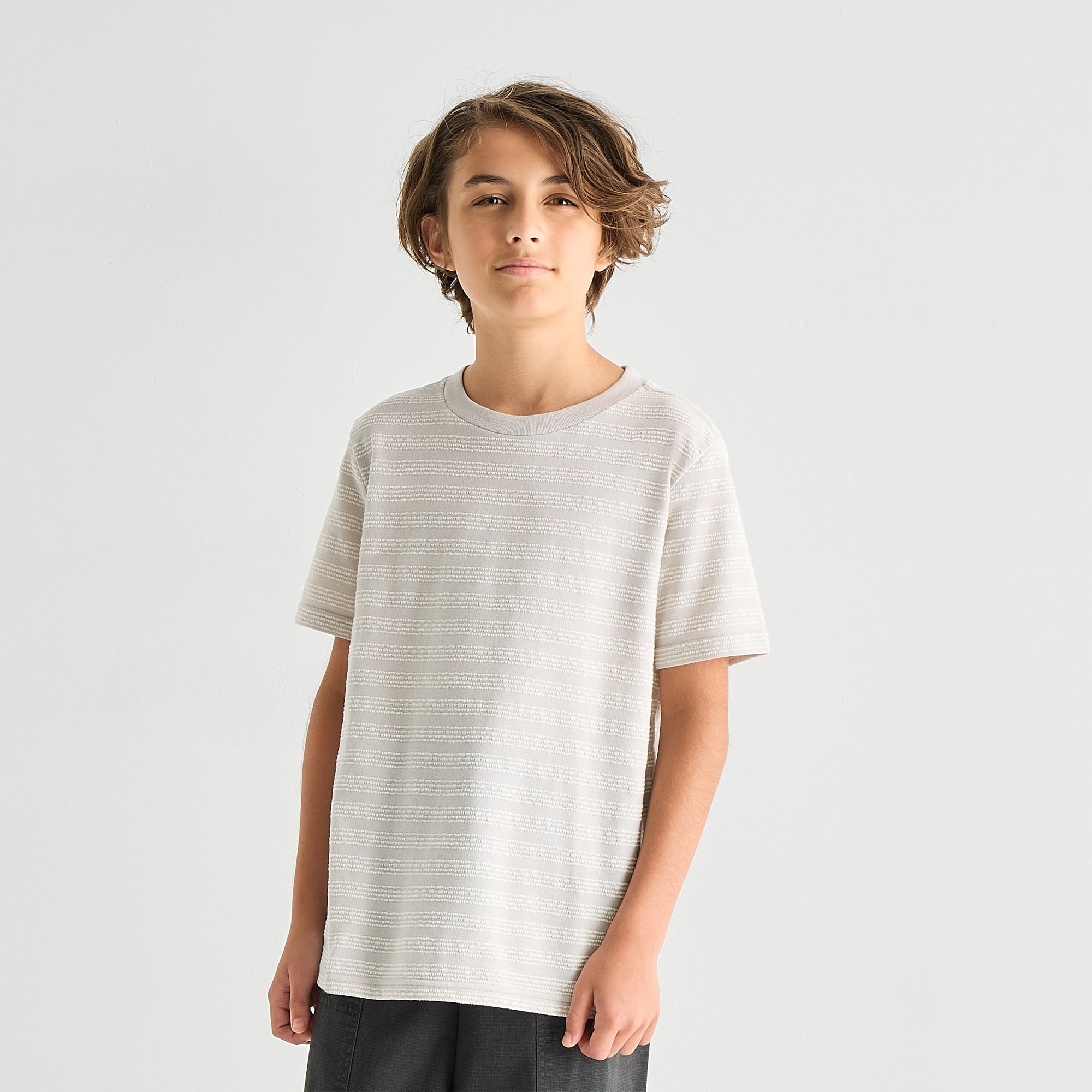 Thereabouts Textured Little & Big Kid Boys Crew Neck Short Sleeve T-Shirt