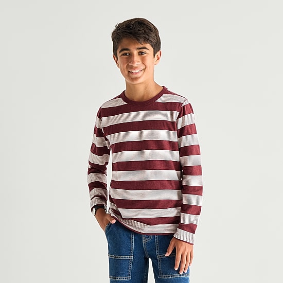 Thereabouts Little & Big Kid Boys Bodysuit Closure Easy-on + Easy-off Adaptive Crew Neck Long Sleeve Bodysuit