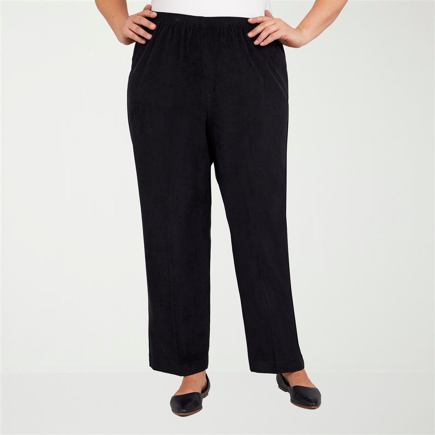 Alfred Dunner Classics Womens Straight Mid Rise Pull-On Pant