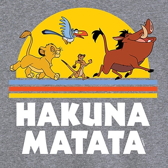Hakuna Matata Sunset Womens Crew Neck Short Sleeve Regular Fit The Lion King Graphic T-Shirt