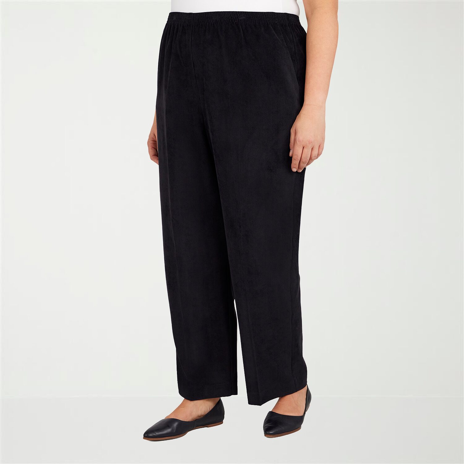 Alfred Dunner Classics Womens Straight Mid Rise Pull-On Pant