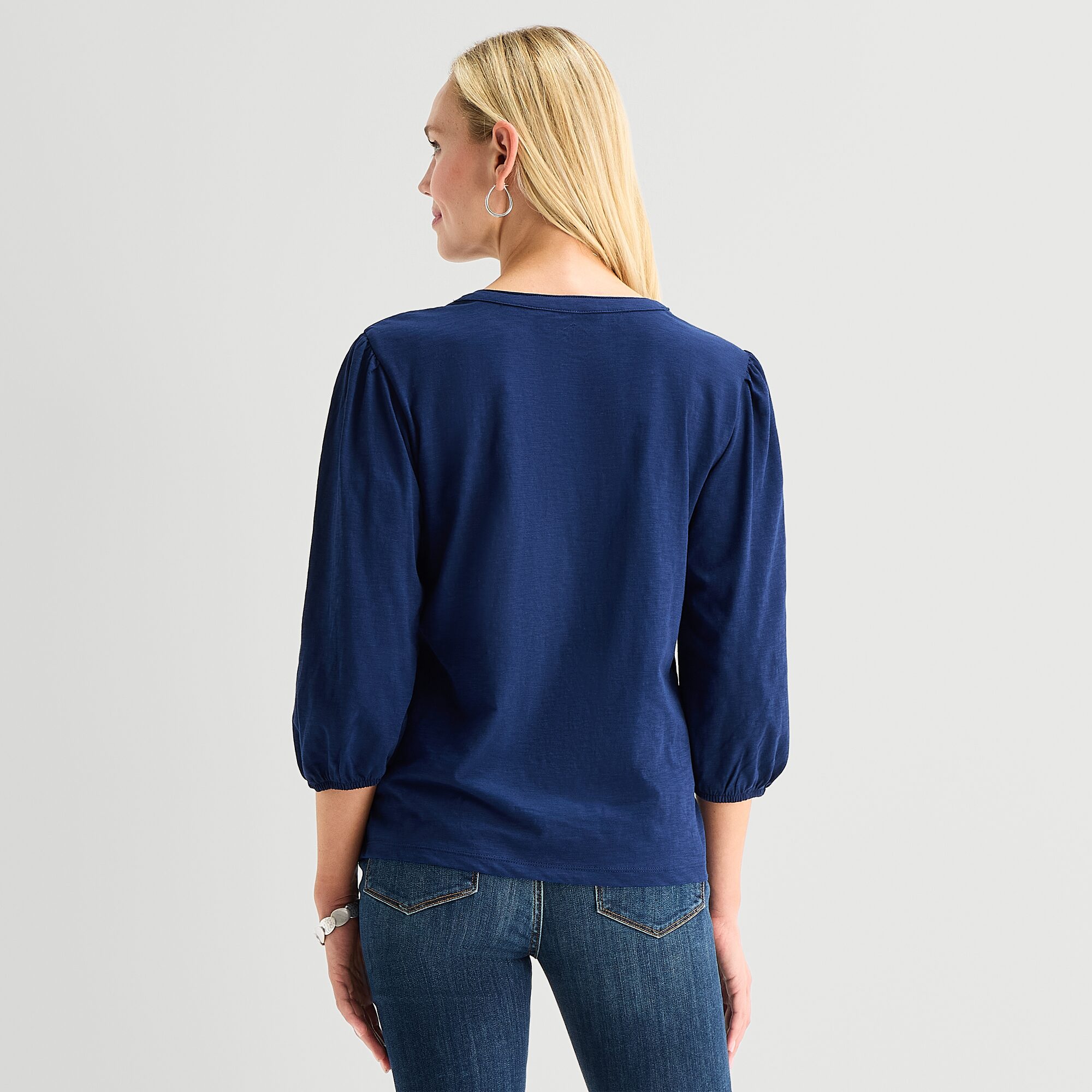 St. John's Bay Womens V Neck Long Sleeve Blouse