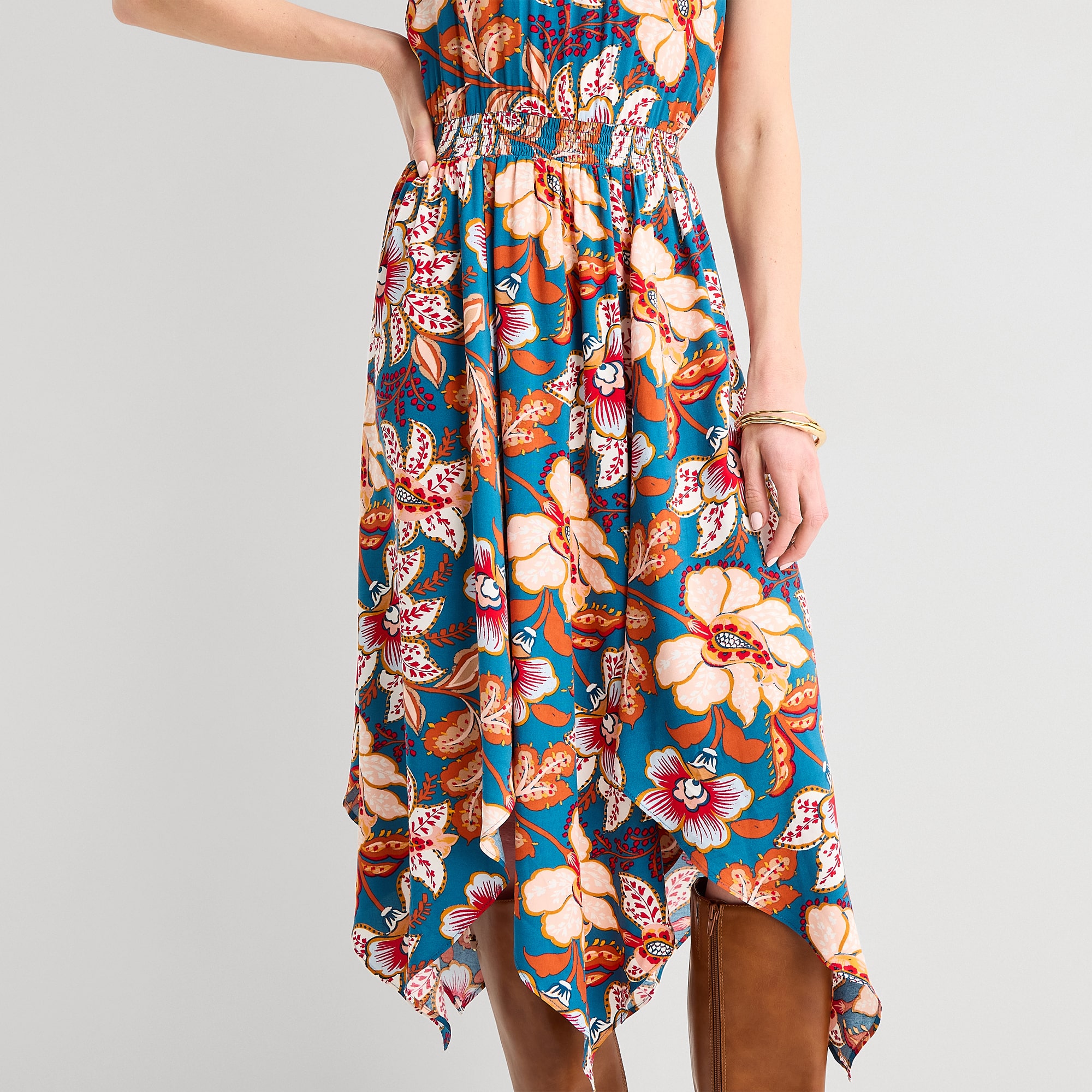 MSK Womens Mock Neck Short Sleeve Flutter Maxi Dress