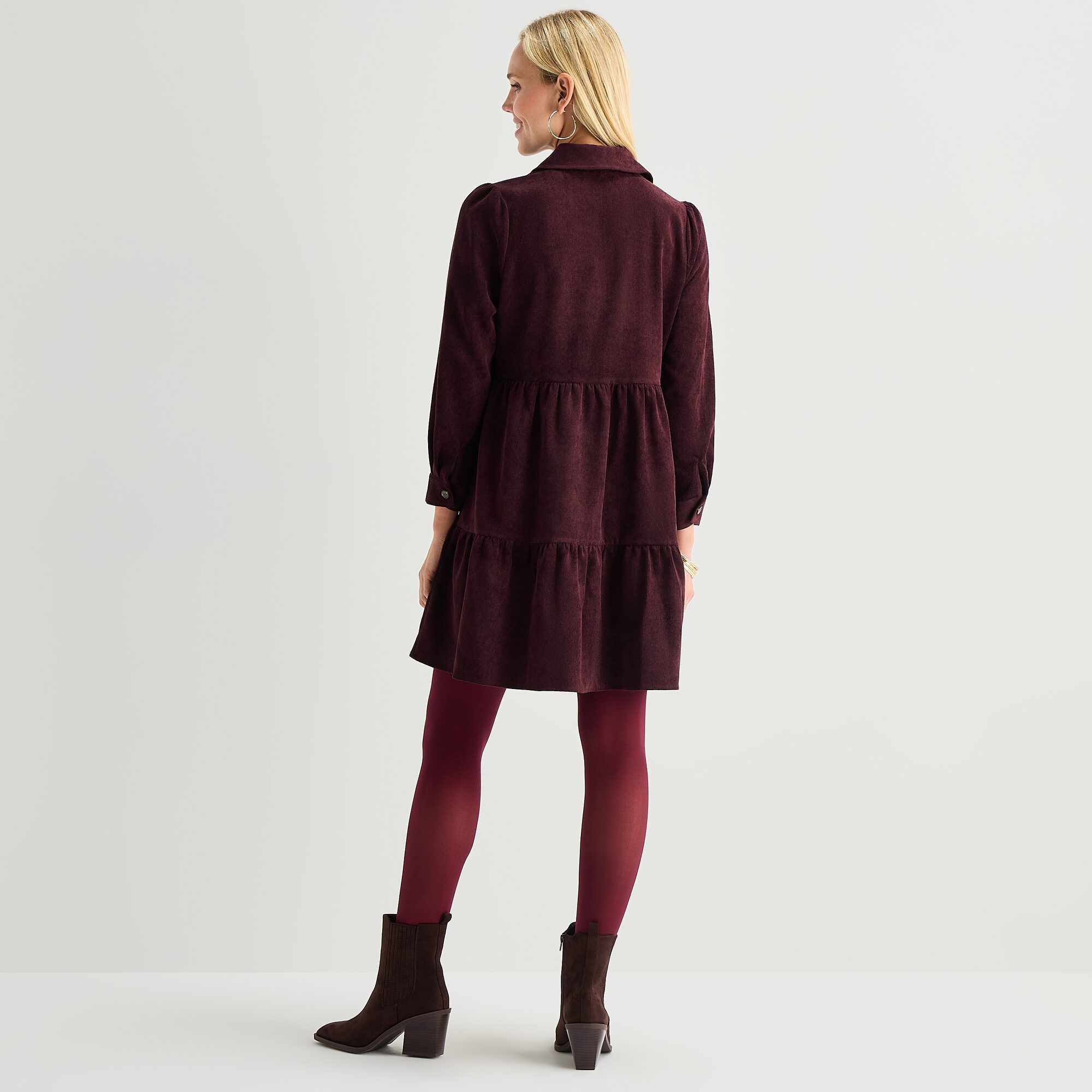 52seven Womens Petite Long Sleeve Shirt Dress